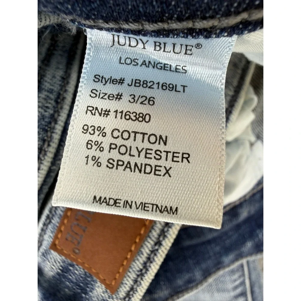 Judy Blue Jeans Womens 3/26 Dark Wash Skinny High Rise Stretch Denim Boutique